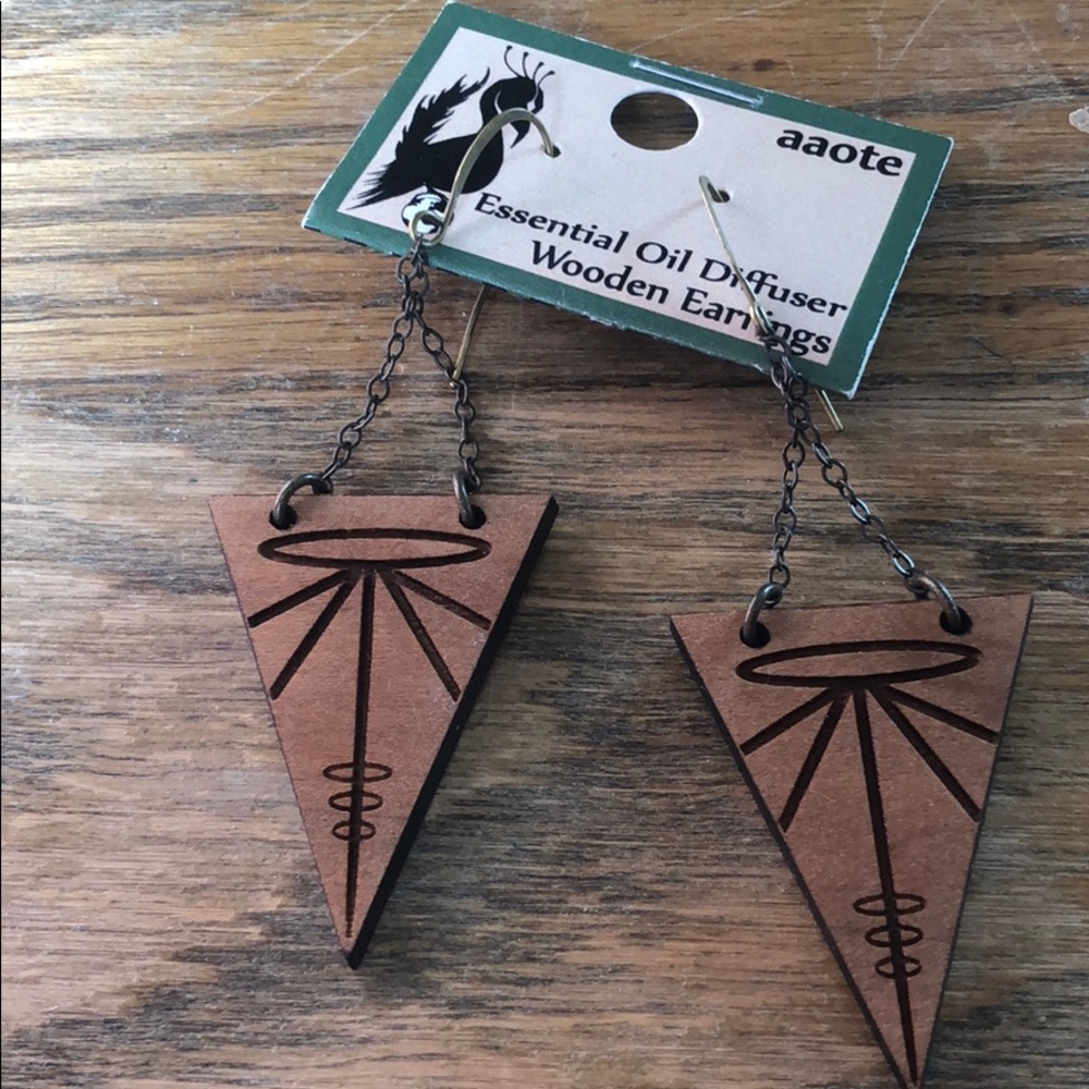 NEW essential oil diffuser wooden earrings